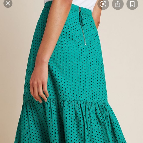 Anthropologie Aja green eyelet skirt - Picture 8 of 13